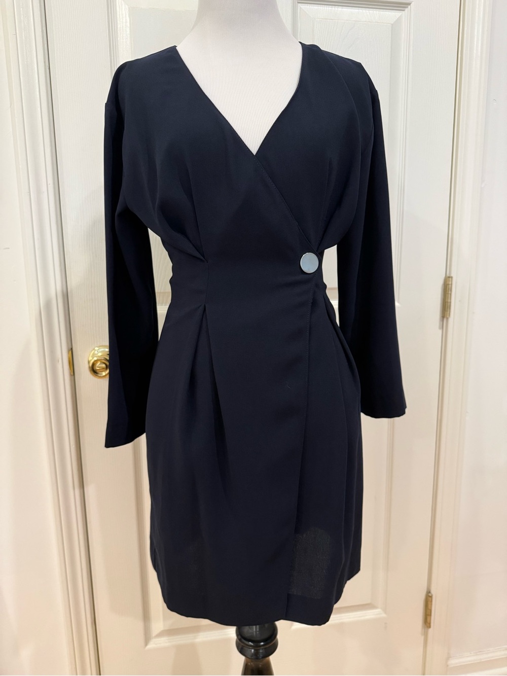 Classic Navy Wrap-Style Women’s Dress